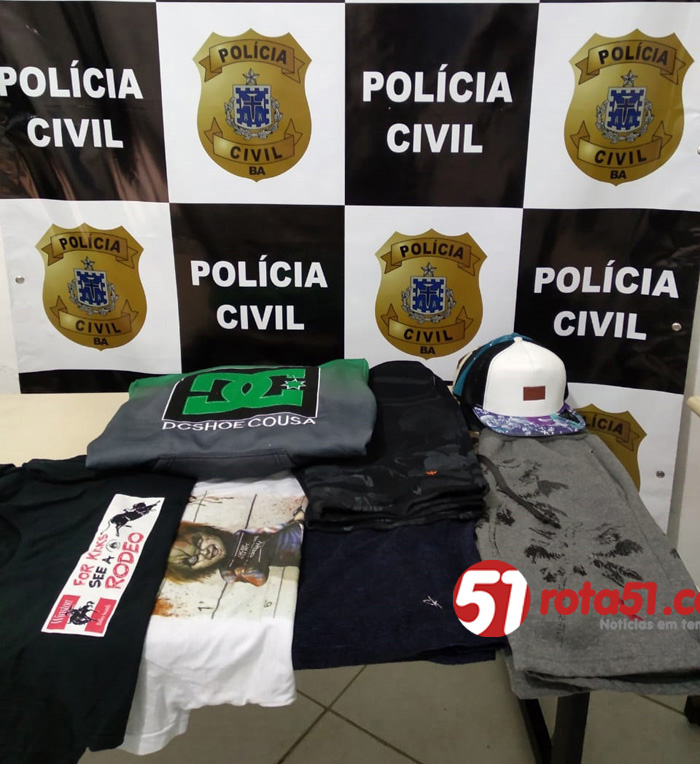 EUNÁPOLIS. POLÍCIA CIVIL apreende adolescentes que furtaram loja e pincharam muros no centro da cidade