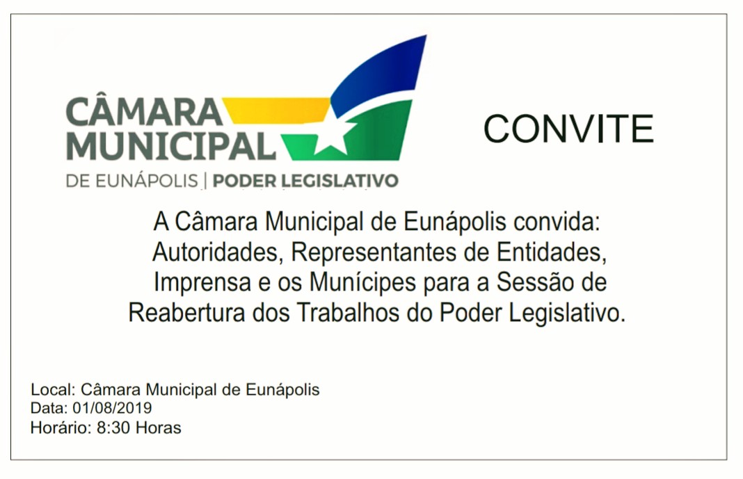Câmara Municipal, recomeça os trabalhos neste 2º semestre de 2019