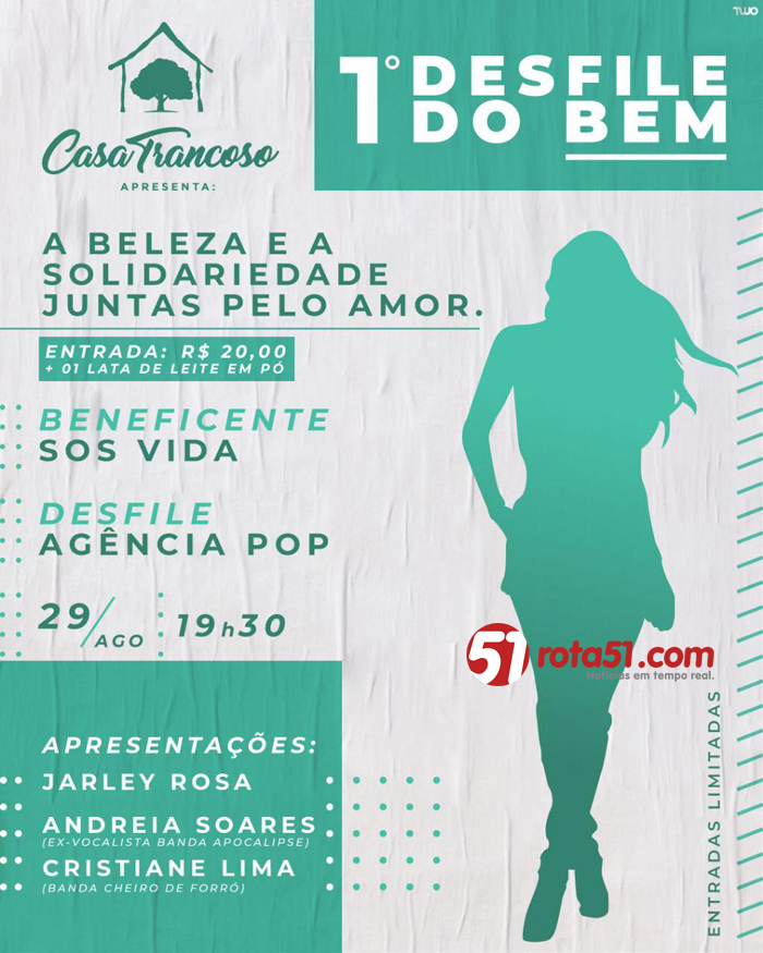 EUNÁPOLIS: Um desfile que une a beleza e a solidariedade em prol da SOS Vida