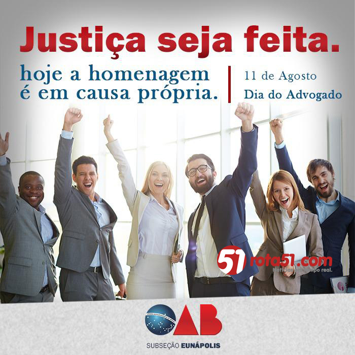 OAB parabeniza o advogado pelo seu dia.