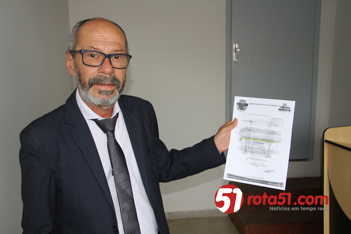 Vereador encaminha ao prefeito solicitações de urgência, mais benefício para o povo.