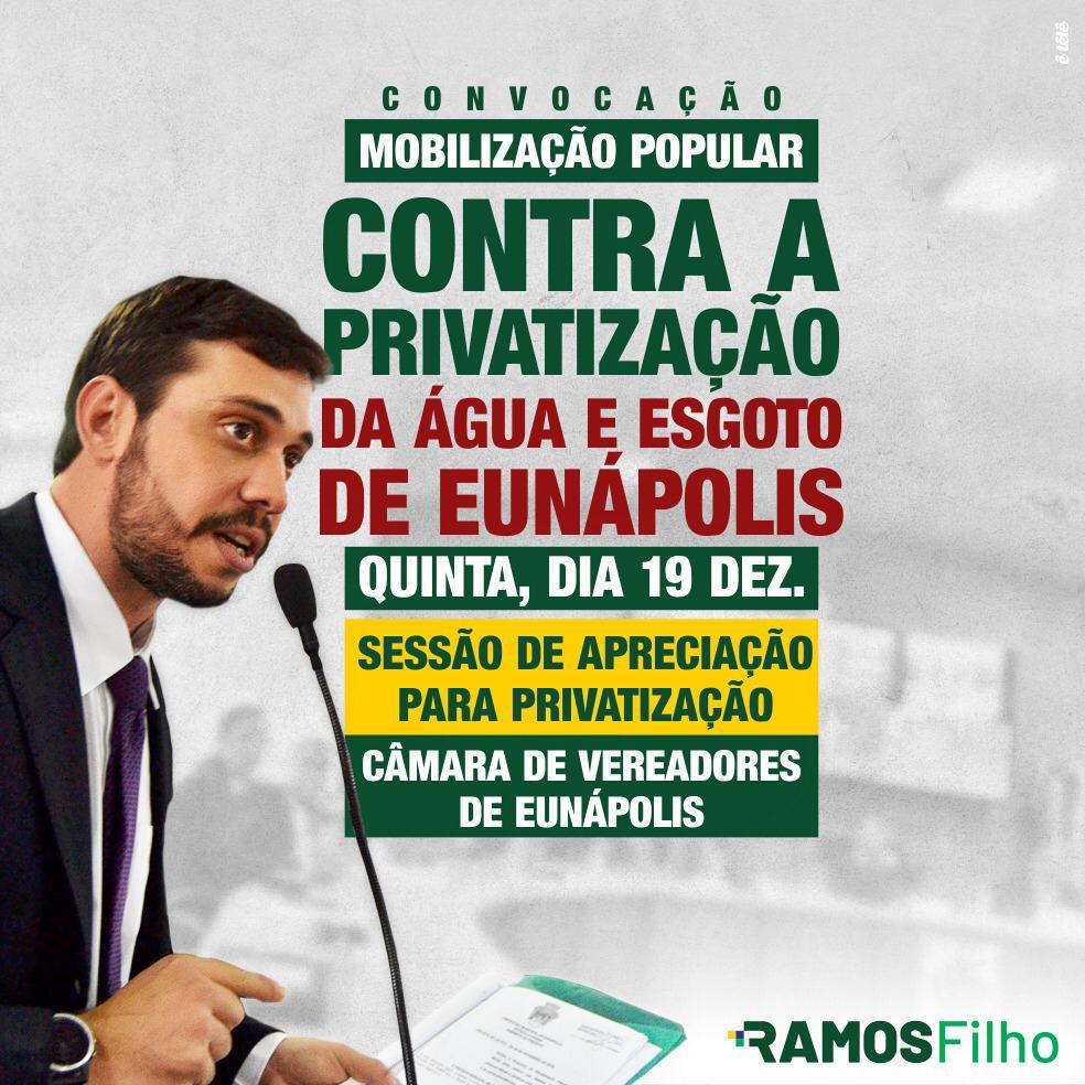 PRIVATIZAÇÃO, o assunto do momento, na 5ª feira, tem sessão extraordinária na Câmara Municipal.