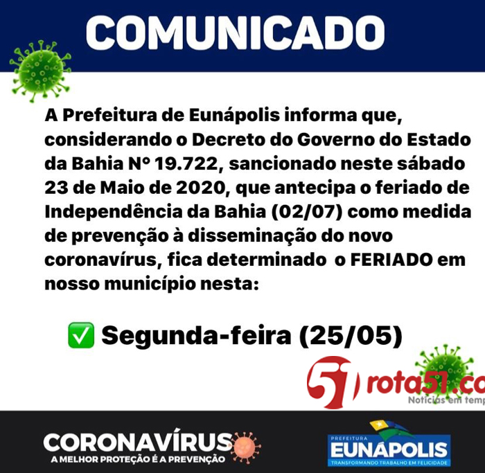 ANTECIPAÇÃO DE FERIADO
