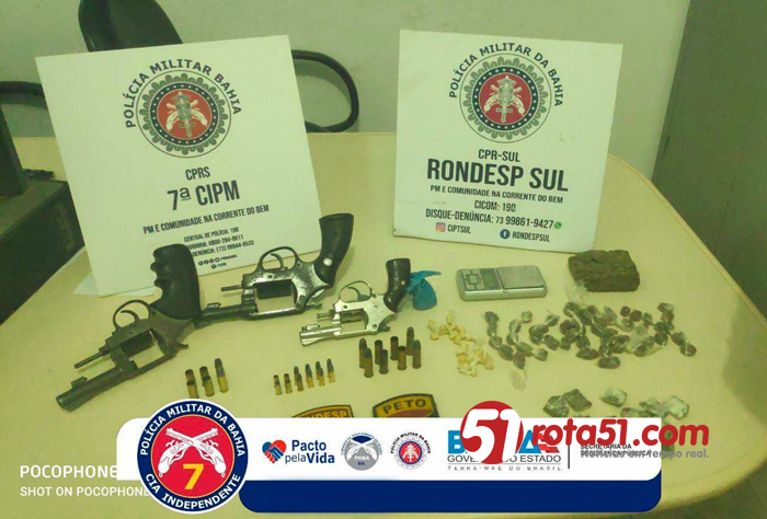 ARMAS E DROGAS APREENDIDAS, TRAFICANTES RESISTEM A PRISÃO