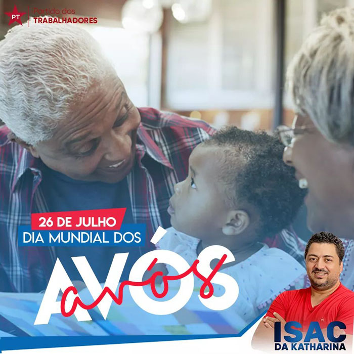 DIA 26 de julho, Dia dos Avós, quem tem, tem que cuidar, é a continuidade da via.