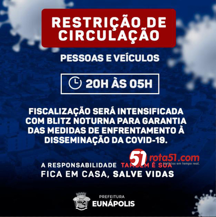 Medida de restrição e circulação de carros e pessoas.