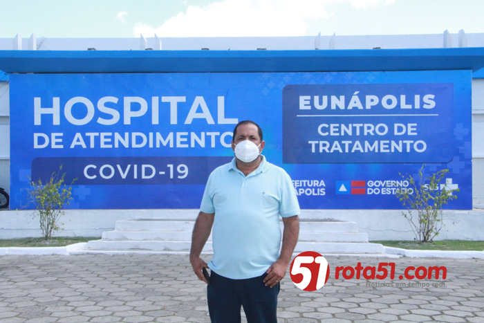 O presidente da Câmara Municipal Jorge Maécio, fala sobre a inauguração do hospital de campanha na manhã desta 6ª feira 10/07.