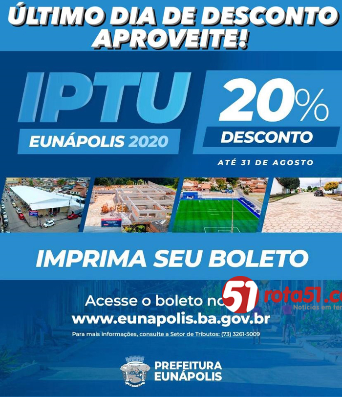 ✅✅ OPORTUNIDADE ✅✅ IPTU com  20% de desconto.