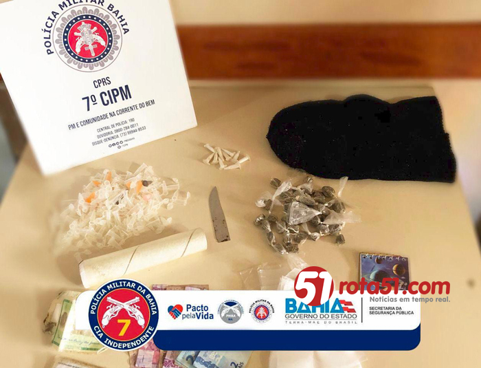 POLÍCIA MILITAR efetua prisão por tráfico de drogas no bairro jaqueira em Itabela