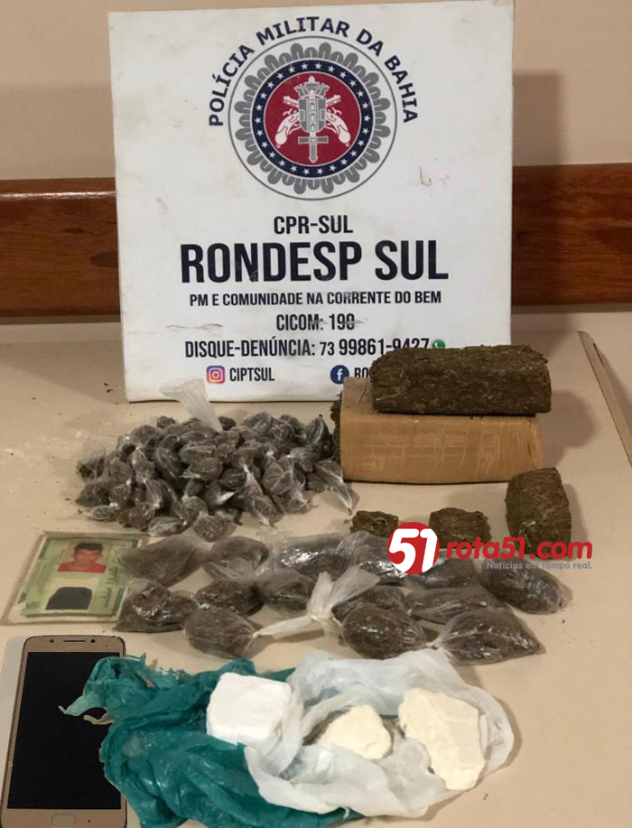 Policiais da Rondesp Sul engaiolaram mais um traficante.