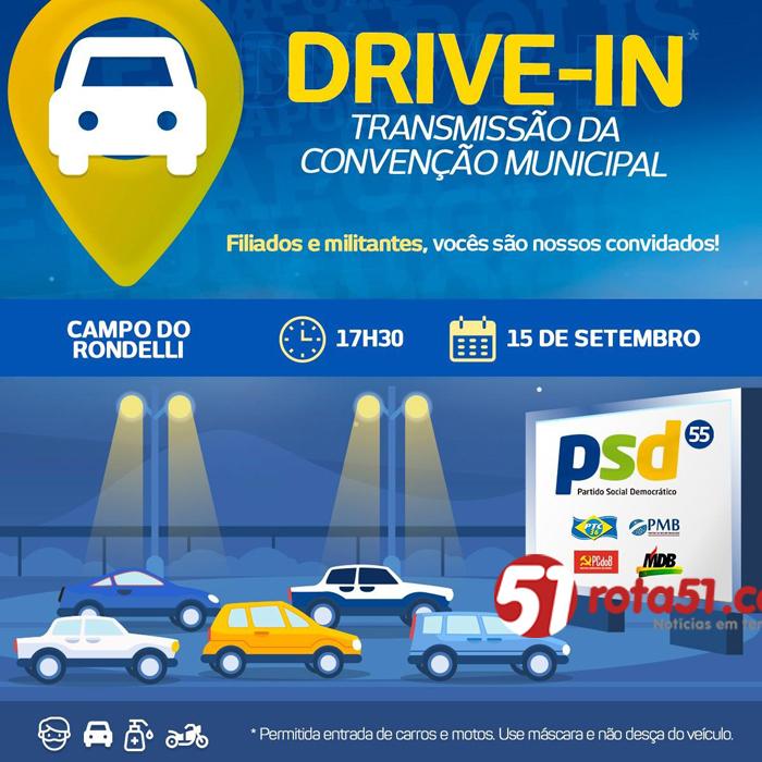 PSD realizará drive-in para transmissão de sua convenção