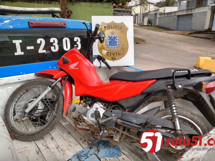 EUNÁPOLIS. POLÍCIA CIVIL RECUPERA MAIS UMA MOTO ROUBADA