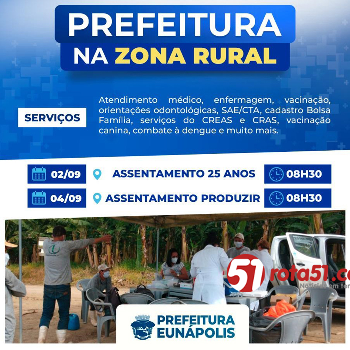 Prefeitura leva serviços de saúde e assistência aos assentamentos de Eunápolis
