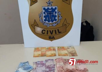 POLÍCIA CIVIL PRENDE TRAFICANTE, APREENDE DROGA E DINHEIRO.
