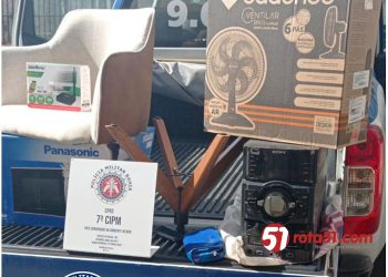 POLICIA MILITAR PRENDE AUTOR DE FURTO E RECUPERA MATERIAL ROUBADO