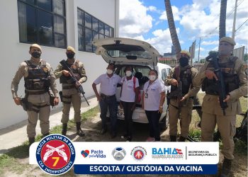 POLICIAIS DA 7ª CIPM REALIZAM ESCOLTA E CUSTÓDIA DA VACINA CONTRA COVID 19
