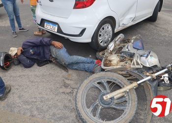 Acidente na rua da Colônia com Norte e sul, deixa motoqueiro no chão até SAMU chegar, mas chegou!