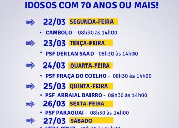 Se liga na programação da vacinação contra a COVID-19 na Terra Mãe do Brasil.