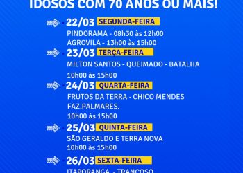 Se liga na programação da vacinação contra a COVID-19 na Terra Mãe do Brasil.