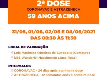 VACINA COVID-19 1º DOSE ASTRAZENECA E 2º  DOSE CORONAVAC  E ASTRAZENECA A PARTIR DE 59 ANOS