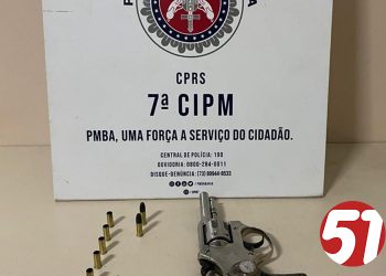 POLÍCIA MILITAR CONFRONTA COM BANDIDO E APREENDE ARMA DE FOGO