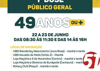VACINA COVID-19 1ª dose para o público a partir de 49 anos]