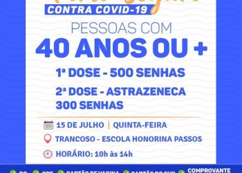 VACINAÇÃO CONTRA A COVID-19   40 anos ou mais
