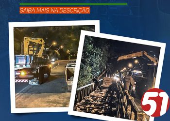 Remoção da passarela na ponte do Rio São Francisco