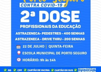 ATENÇÃO PROFISSIONAIS DA EDUCAÇÃO 🚨 QUINTA É DIA DE VACINAÇÃO CONTRA A COVID-19