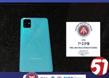 PM prende criminoso e recupera celular da vítima.