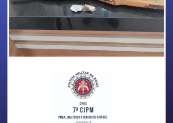 PM apreende arma e drogas.