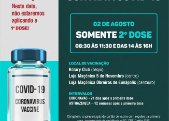 VACINAÇÃO COVID-19: 2ª DOSE ASTRAZENECA E CORONAVAC