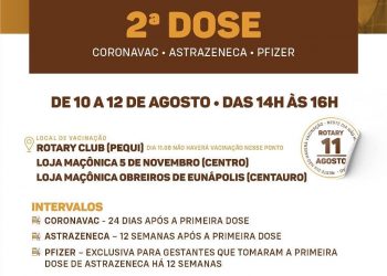💉 VACINAÇÃO COVID-19: 2ª DOSE ASTRAZENECA E CORONAVAC