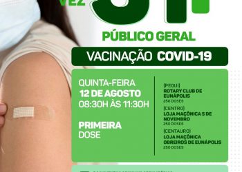 VACINA COVID-19 1ª DOSE PARA O PÚBLICO A PARTIR DE 31 ANOS 💉