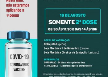 VACINAÇÃO COVID-19: 2ª dose astrazeneca e coronavac