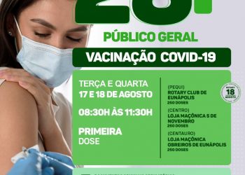 Eunápolis amplia vacinação contra a Covid-19 para público a partir dos 28 anos