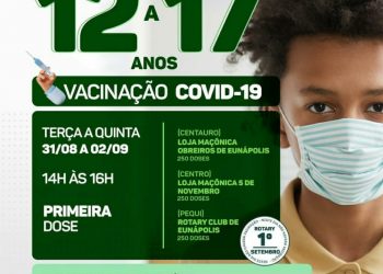Prefeitura inicia vacinação contra Covid-19 para adolescentes com comorbidades