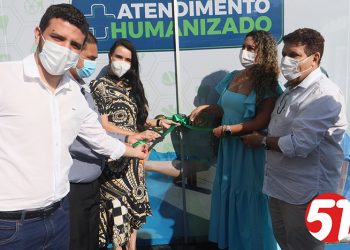 Cordélia Torres a prefeita; Anara Sartório a sec de saúde, inauguraram a nova Secretaria de Saúde de Eunápolis.