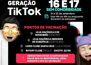Adolescentes de 16 e 17 anos podem se vacinar contra a Covid-19 em Eunápolis