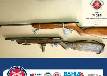 PM, apreende armas e autor de disparos.