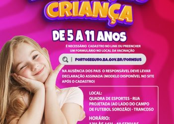 VACINAÇÃO CONTRA A COVID-19 CRIANÇAS NA FAIXA ETÁRIA DE 5 A 11 ANOS