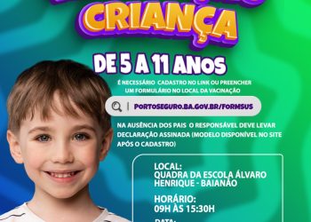 CHEGOU A HORA DE VACINAR A CRIANÇADA NA FAIXA ETÁRIA DE 5 A 11 ANOS CONTRA A COVID-19    NO BAIANÃO