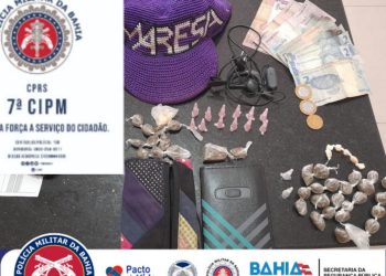 POLICIAIS DA 7ª CIPM prendem homem por tráfico de drogas