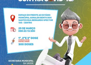 PREPARA O BRAÇO 💪🏽 NO CENTRO TEM 1ª, 2ª E 3ª DOSE DA VACINA CONTRA A COVID-19
