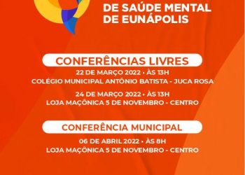 Conferências livres discutem saúde mental nesta semana em Eunápolis