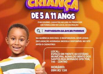 CHEGOU A HORA DE VACINAR A CRIANÇADA NA FAIXA ETÁRIA DE 5 A 11 ANOS CONTRA A COVID-19     NO CENTRO.