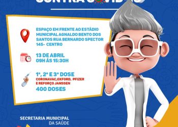 PREPARA O BRAÇO 💪🏽 NO CENTRO TEM 1ª, 2ª E 3ª DOSE DA VACINA CONTRA A COVID-19