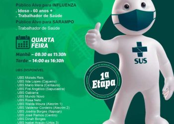 Eunápolis: Secretaria de Saúde antecipa vacinação contra gripe e sarampo para esta quarta-feira
