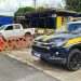 PRF apreende caminhonete adulterada e carga de produto agrícola sem nota fiscal em Teixeira de Freitas (BA).