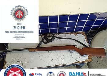 7ª CIPM-EUNÁPOLIS apreende arma de fogo na zona rural de Itapebi